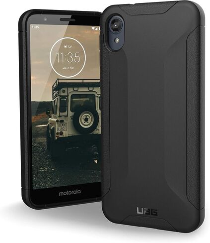 URBAN ARMOR GEAR UAG Made for Moto E6 Scout Feather-Light Rugged [Black] Military Drop Tested Phone Case in Saudi Arabia