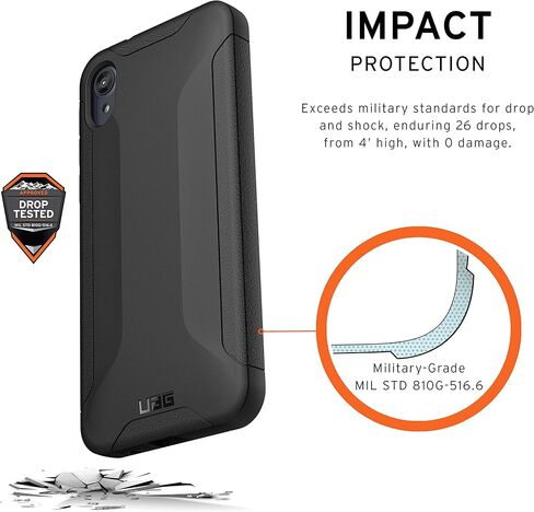 URBAN ARMOR GEAR UAG Made for Moto E6 Scout Feather-Light Rugged [Black] Military Drop Tested Phone Case in Saudi Arabia