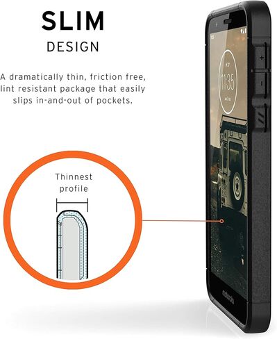 URBAN ARMOR GEAR UAG Made for Moto E6 Scout Feather-Light Rugged [Black] Military Drop Tested Phone Case in Saudi Arabia