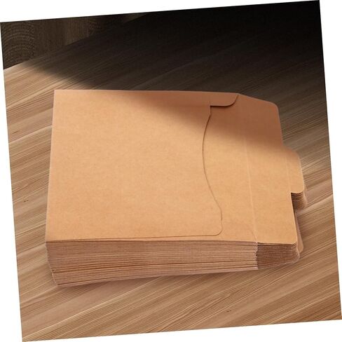 PartyKindom 50Pcs Retro Paper CD Sleeve Envelope Storage Case Durable CD Dvd Protectors for Organizing for Greeting Cards Envelopes Vintage Charm Practical Design in Saudi Arabia