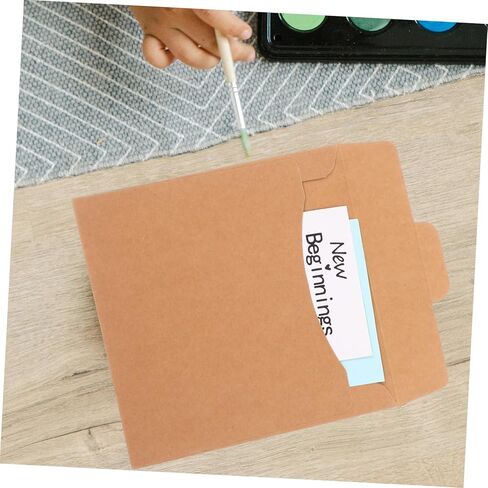 PartyKindom 50Pcs Retro Paper CD Sleeve Envelope Storage Case Durable CD Dvd Protectors for Organizing for Greeting Cards Envelopes Vintage Charm Practical Design in Saudi Arabia