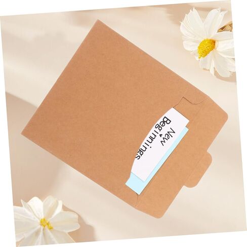 PartyKindom 50Pcs Retro Paper CD Sleeve Envelope Storage Case Durable CD Dvd Protectors for Organizing for Greeting Cards Envelopes Vintage Charm Practical Design in Saudi Arabia