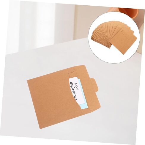 PartyKindom 50Pcs Retro Paper CD Sleeve Envelope Storage Case Durable CD Dvd Protectors for Organizing for Greeting Cards Envelopes Vintage Charm Practical Design in Saudi Arabia