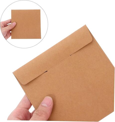 PartyKindom 50Pcs Retro Paper CD Sleeve Envelope Storage Case Durable CD Dvd Protectors for Organizing for Greeting Cards Envelopes Vintage Charm Practical Design in Saudi Arabia