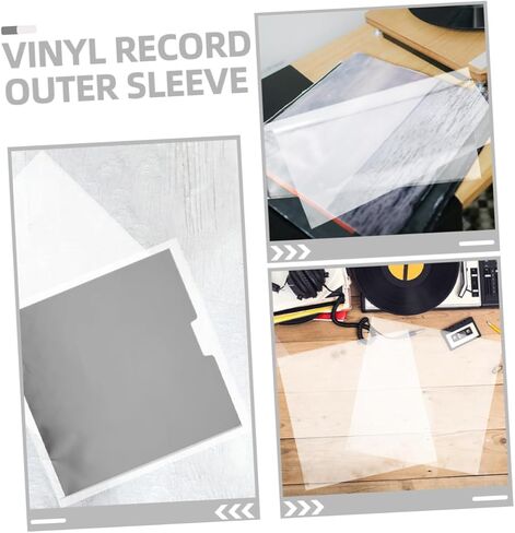 10Pcs Vinyl Record Outer Sleeves Self Adhesive Protectors for Albums Covers to Guard Against Scratches and Dust for Vinyl Record Storage in Saudi Arabia