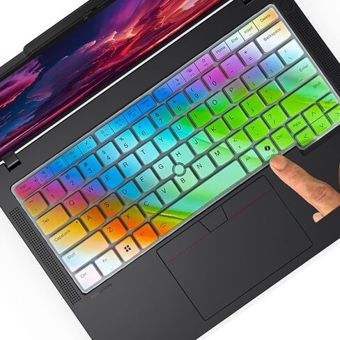 غطاء لوحة مفاتيح ملون لعام 2025 2024 جديد 14 بوصة Lenovo Thinkpad L14 P14s T14 T14s Gen 6/Gen 5، Thinkpad E14 Gen 7 14 بوصة كمبيوتر محمول، ThinkPad 14 بوصة كمبيوتر محمول بتصميم أمريكي من السيليكون لحماية لوحة المفاتيح in Kuwait