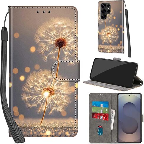 حافظة محفظة لهاتف Samsung Galaxy S25 Ultra، مع [3 فتحات للبطاقات]، غطاء قلاب واقٍ من جلد البولي يوريثان بقفل مغناطيسي مقاوم للصدمات مقاس 6.9 بوصة 2025، وردي وردي in Kuwait