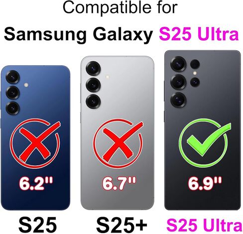 حافظة محفظة لهاتف Samsung Galaxy S25 Ultra، مع [3 فتحات للبطاقات]، غطاء قلاب واقٍ من جلد البولي يوريثان بقفل مغناطيسي مقاوم للصدمات مقاس 6.9 بوصة 2025، وردي وردي in Kuwait