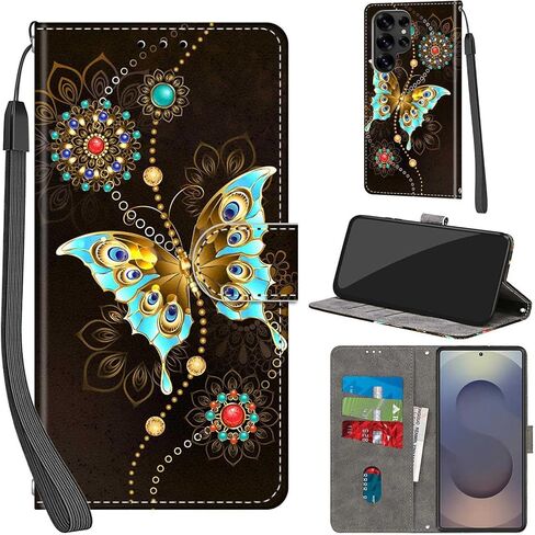 حافظة محفظة لهاتف Samsung Galaxy S25 Ultra، مع [3 فتحات للبطاقات]، غطاء قلاب واقٍ من جلد البولي يوريثان بقفل مغناطيسي مقاوم للصدمات مقاس 6.9 بوصة 2025، وردي وردي in Kuwait