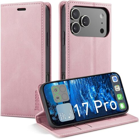 japezop iPhone 17 Pro Max 5G Wallet Case with [RFID Blocking],Card Holder Kickstand Magnetic,Leather Flip Case Wallet for iPhone 17 Pro Max 5G 6.9 Inch (Pink) in Saudi Arabia