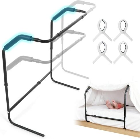 رافع البطانية للأقدام تحت المرتبة - دعم ملاءة سرير قابل للتعديل بعرض الارتفاع، خيمة قدم واسعة للغاية تحافظ على البطانيات بعيدًا عن القدمين للتعافي من التهاب المفاصل العصبي بعد الجراحة، تتضمن 4 مشابك in Kuwait