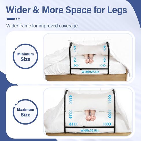 رافع البطانية للأقدام تحت المرتبة - دعم ملاءة سرير قابل للتعديل بعرض الارتفاع، خيمة قدم واسعة للغاية تحافظ على البطانيات بعيدًا عن القدمين للتعافي من التهاب المفاصل العصبي بعد الجراحة، تتضمن 4 مشابك in Kuwait