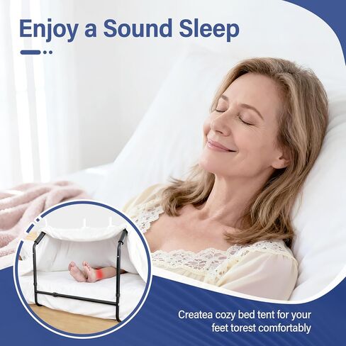 رافع البطانية للأقدام تحت المرتبة - دعم ملاءة سرير قابل للتعديل بعرض الارتفاع، خيمة قدم واسعة للغاية تحافظ على البطانيات بعيدًا عن القدمين للتعافي من التهاب المفاصل العصبي بعد الجراحة، تتضمن 4 مشابك in Kuwait