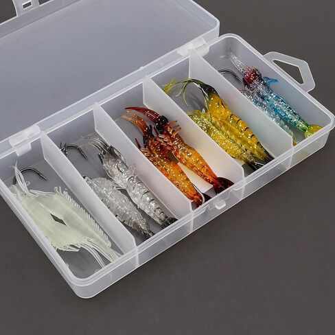 10pcs Soft Shrimp Lure, Soft Silicone Bait Shrimp Fishing Lure, Artificial Bait Fishing Tackle Rigs Jigs with Hooks for Trout Bass Salmon in Saudi Arabia