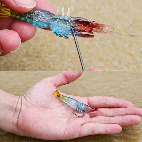 10pcs Soft Shrimp Lure, Soft Silicone Bait Shrimp Fishing Lure, Artificial Bait Fishing Tackle Rigs Jigs with Hooks for Trout Bass Salmon in Saudi Arabia