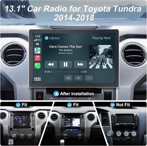 ترقية ستيريو راديو السيارة QLED مقاس 13.1 بوصة لسيارة Toyota Tundra 2014-2019، وحدة رئيسية 8 النواة 2 جيجابايت + 32 جيجابايت مع CarPlay/Android Auto، وشاشة تعمل باللمس 2K وكاميرا احتياطية 1080 بكسل in Kuwait