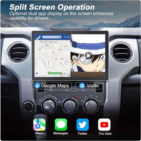 ترقية ستيريو راديو السيارة QLED مقاس 13.1 بوصة لسيارة Toyota Tundra 2014-2019، وحدة رئيسية 8 النواة 2 جيجابايت + 32 جيجابايت مع CarPlay/Android Auto، وشاشة تعمل باللمس 2K وكاميرا احتياطية 1080 بكسل in Kuwait