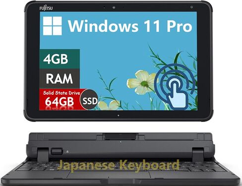 كمبيوتر لوحي Fujitsu Stylistic Q5010 يعمل باللمس، 10.1 بوصة WUXGA (1920x1200) نوت بوك، معالج Celeron N4020 1.1 جيجا هرتز، حتى 2.8 جيجا هرتز، 4 جيجا رام، 64 جيجا SSD، IPS، لوحة مفاتيح يابانية، Windows 11 Pro (متجدد) in Kuwait