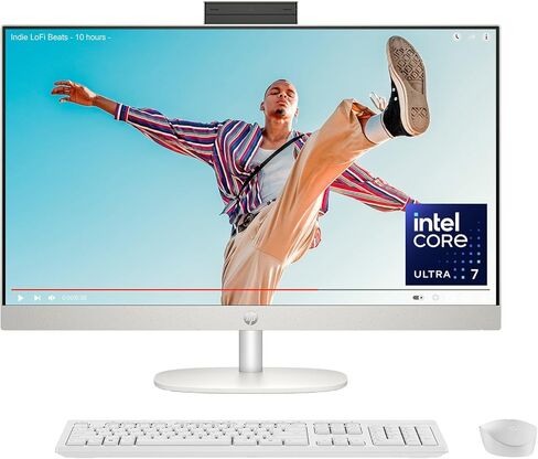 HP 27 inch All-in-One Desktop PC, FHD Display, Intel Core Ultra 7 155U, 16 GB RAM, 512 GB SSD, Intel Graphics, Windows 11 Home, 27-cr1080 (2024) (Renewed) in Kuwait