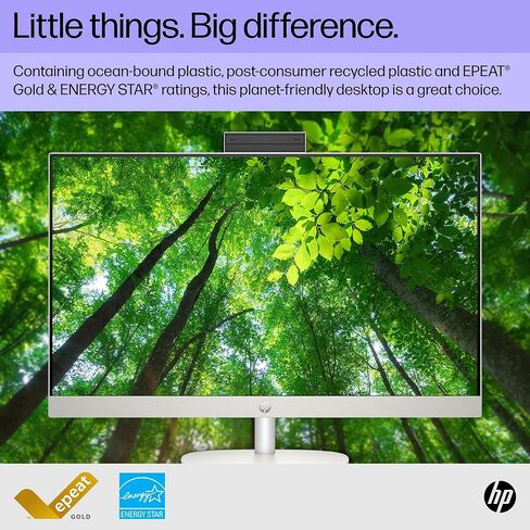 HP 27 inch All-in-One Desktop PC, FHD Display, Intel Core Ultra 7 155U, 16 GB RAM, 512 GB SSD, Intel Graphics, Windows 11 Home, 27-cr1080 (2024) (Renewed) in Kuwait