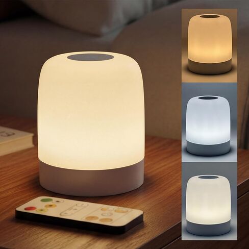 [3600mAh] Portable Dimmable Touch Night Light, 3 Colors Egg Light for baby Nursery, Rechargeable battery powered Lights for Kids Toddler room, Small Cordless Table Bedside Lamp for breastfeeding, soft in Saudi Arabia