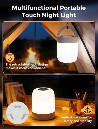 [3600mAh] Portable Dimmable Touch Night Light, 3 Colors Egg Light for baby Nursery, Rechargeable battery powered Lights for Kids Toddler room, Small Cordless Table Bedside Lamp for breastfeeding, soft in Saudi Arabia