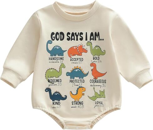 NZNDSHD ملابس الطفل الصبي الخريف البلوز طويلة الأكمام ديناصور فقاعة رومبير القمم قطعة واحدة ارتداءها الزي in Kuwait