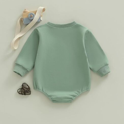 NZNDSHD ​Baby Boy Clothes Fall Sweatshirt Long Sleeve Dinosaur Bubble Romper Tops One Piece Bodysuit Outfit in Saudi Arabia