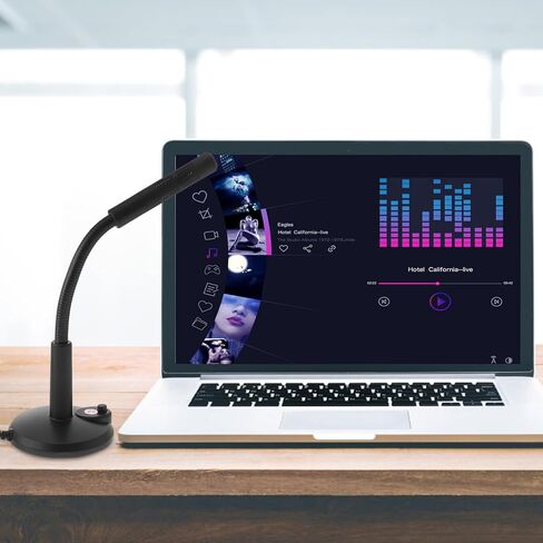Desktop Microphone 3.5mm Plastic Chat Mic with Base for Computer Laptop Voice Recording Gaming Communication Black in Saudi Arabia