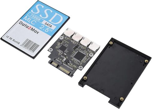 plplaaoo Memory Card to SATA Adapter 4X Small Memory Card Converter for Industrial PCs and Motherboard Testing with Enclosure and Screw Kit 10x7x1cm in Saudi Arabia