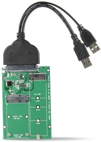 محول Mini PCIe 2-Lane USB 3.0 إلى SATA لمحركات الأقراص مقاس 2.5 بوصة مع M.2 NGFF B/M-Key ودعم mSATA - بدون علامة تجارية - نطاق ترددي عالٍ in Kuwait