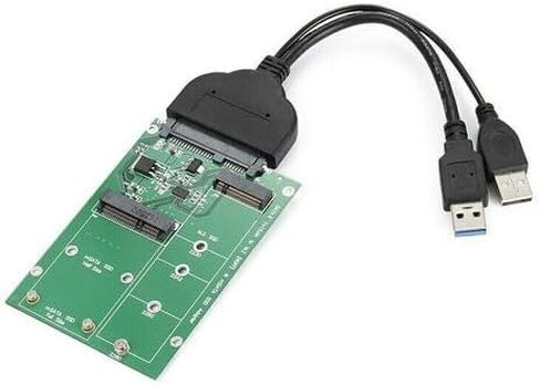 محول Mini PCIe 2-Lane USB 3.0 إلى SATA لمحركات الأقراص مقاس 2.5 بوصة مع M.2 NGFF B/M-Key ودعم mSATA - بدون علامة تجارية - نطاق ترددي عالٍ in Kuwait