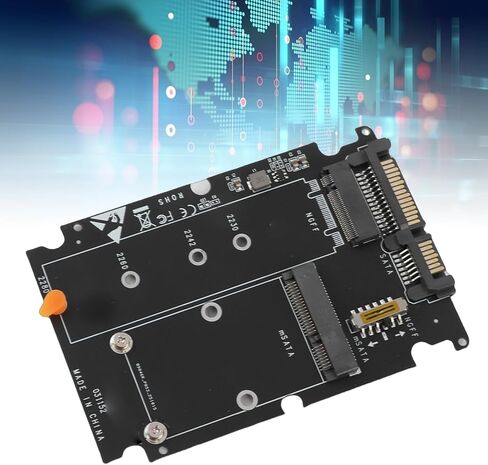 plplaaoo M2 NGFF mSATA to SATA Adapter Card 2 in 1 Dual Slot Mini Hard Disk Converter for Desktop PC Laptop SSD Upgrade Black PCB 9.9 x 6.8cm with Screwdriver in Saudi Arabia