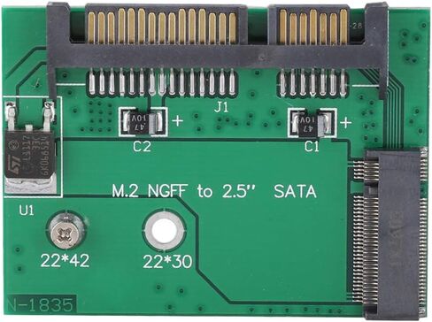 plplaaoo M2 NGFF SATA Riser Card 2.5inch SATA3 SSD Adapter Converts M2 NGFF SSD to SATA Interface for Laptop Desktop PC Upgrade ABS Black 5x5x1cm in Saudi Arabia