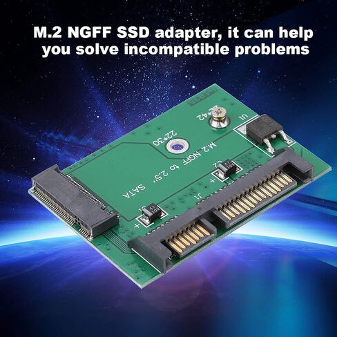 plplaaoo M2 NGFF SATA Riser Card 2.5inch SATA3 SSD Adapter Converts M2 NGFF SSD to SATA Interface for Laptop Desktop PC Upgrade ABS Black 5x5x1cm in Saudi Arabia