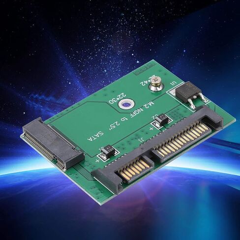 plplaaoo M2 NGFF SATA Riser Card 2.5inch SATA3 SSD Adapter Converts M2 NGFF SSD to SATA Interface for Laptop Desktop PC Upgrade ABS Black 5x5x1cm in Saudi Arabia