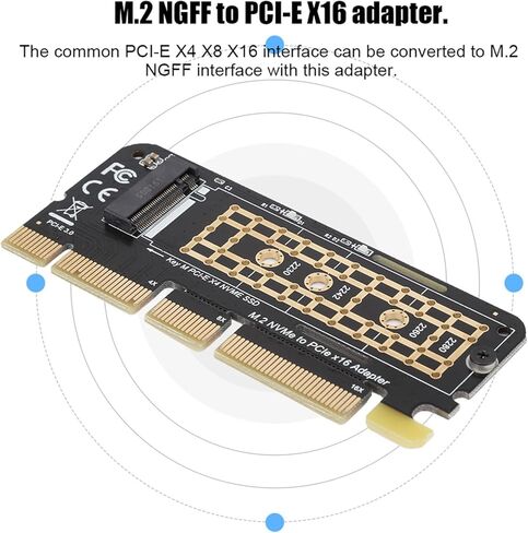 M2 NGFF SSD to PCIE 3.0 X16 Adapter Card High Speed Riser Expansion for NVME Hard Drive Testing with Cooling Fins and Screw Kit in Saudi Arabia