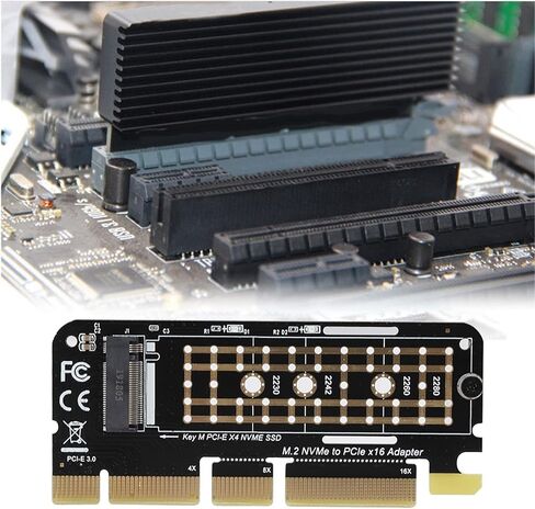 M2 NGFF SSD to PCIE 3.0 X16 Adapter Card High Speed Riser Expansion for NVME Hard Drive Testing with Cooling Fins and Screw Kit in Saudi Arabia