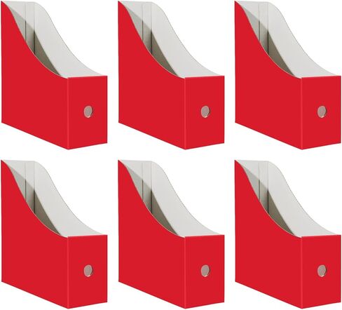 حامل مجلد ملفات مجلة Limitliho للمكتب، وصناديق الكتب لمكتبة الفصل الدراسي، والمكتب، والمنزل، مقاس 10.6 بوصة ارتفاع × 10.2 بوصة طول × 3.5 بوصة عرض في منظم ورق من الورق المقوى (ستة ألوان، 6 عبوات) in Kuwait