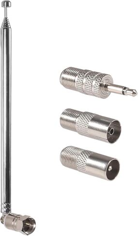 FM Telescopic Antenna 75 Ohm FM Antenna F-Type Male Plug with 3pcs Connector for Indoor TV AM FM Radio Stereo Receiver in Saudi Arabia