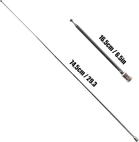 FM Telescopic Antenna 75 Ohm FM Antenna F-Type Male Plug with 3pcs Connector for Indoor TV AM FM Radio Stereo Receiver in Saudi Arabia