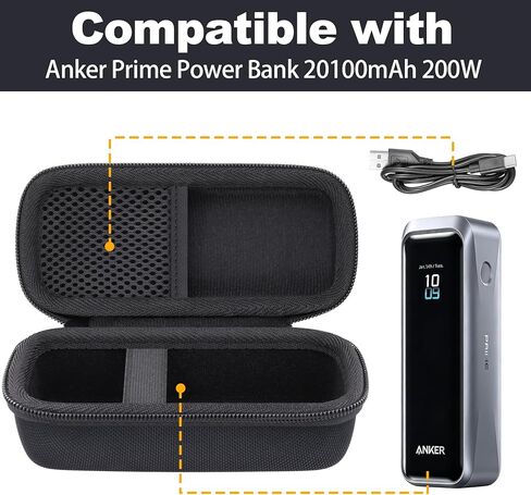 حافظة سفر صلبة لشاحن Anker Prime Power Bank 20100mAh 220W، حافظة محمولة متوافقة مع شاحن محمول 20100mAh 3 منافذ مع مخرج 220W in Kuwait
