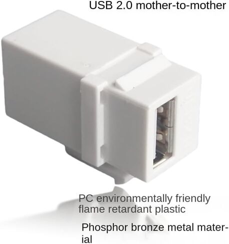 5 قطع USB 2.0 مستقيم شبه منحرف أنثى إلى أنثى مقرنة المكونات في لوحة الحائط موصل وحدة - أبيض in Kuwait