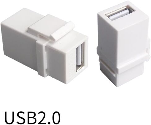 5 قطع USB 2.0 مستقيم شبه منحرف أنثى إلى أنثى مقرنة المكونات في لوحة الحائط موصل وحدة - أبيض in Kuwait