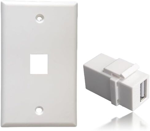 5 قطع USB 2.0 مستقيم شبه منحرف أنثى إلى أنثى مقرنة المكونات في لوحة الحائط موصل وحدة - أبيض in Kuwait
