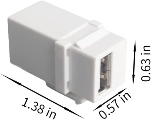 5 قطع USB 2.0 مستقيم شبه منحرف أنثى إلى أنثى مقرنة المكونات في لوحة الحائط موصل وحدة - أبيض in Kuwait