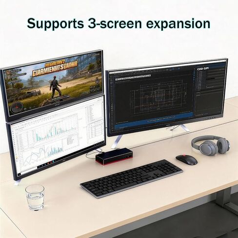 شاشات 15 في 1 Thunderbolt 3 Dock Gen 2,3 (40AN0135) متوافقة مع Lenovo ThinkPad 40AN0135US، USB C Hub، 1xRJ45،1xUSB-A 3.2+4xUSB 3.1،1xUSB-C 3.2،1xThunderbolt 3، 2xHDMI، 2xDP، 1xAudio، منفذ تيار متردد بقوة 135 وات in Kuwait