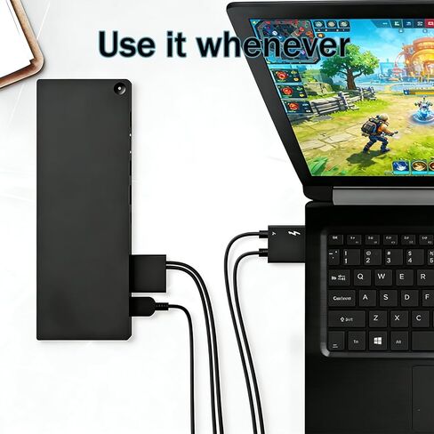 شاشات 15 في 1 Thunderbolt 3 Dock Gen 2,3 (40AN0135) متوافقة مع Lenovo ThinkPad 40AN0135US، USB C Hub، 1xRJ45،1xUSB-A 3.2+4xUSB 3.1،1xUSB-C 3.2،1xThunderbolt 3، 2xHDMI، 2xDP، 1xAudio، منفذ تيار متردد بقوة 135 وات in Kuwait
