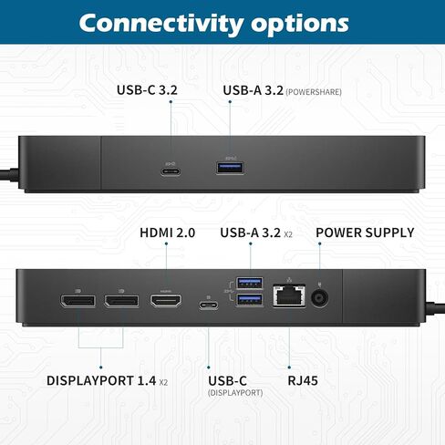 WD19S 180W Docking Station, Performance Dell Dock WD19S - 1 Year Warranty, with 180W Power Adapter + 130W Power Delivery, New in Saudi Arabia