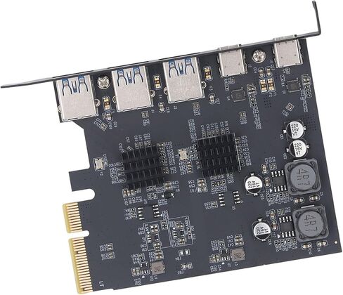 بطاقة توسيع SUNGOOYUE USB3.2 GEN2، بطاقة توسيع PCIE 4X عالية السرعة مع 3 منافذ TypeA و2 TypeC، سرعة نقل 10 جيجابت في الثانية للأجهزة الخارجية in Kuwait